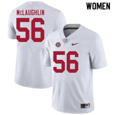 NCAA Women's Alabama Crimson Tide #56 Seth McLaughlin Stitched College 2020 Nike Authentic White Football Jersey SU17R62FZ